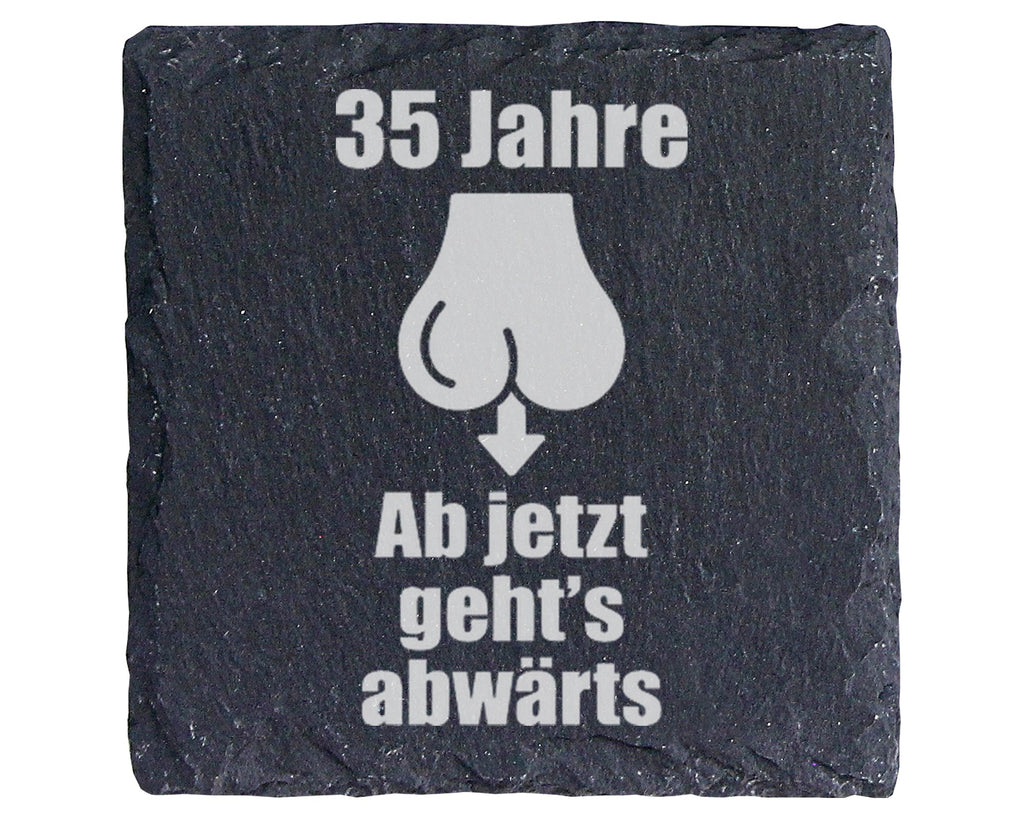 Schiefer Untersetzer 35 Jahre Abwärts - Lustiges Geschenk für Männer z – Bild 1