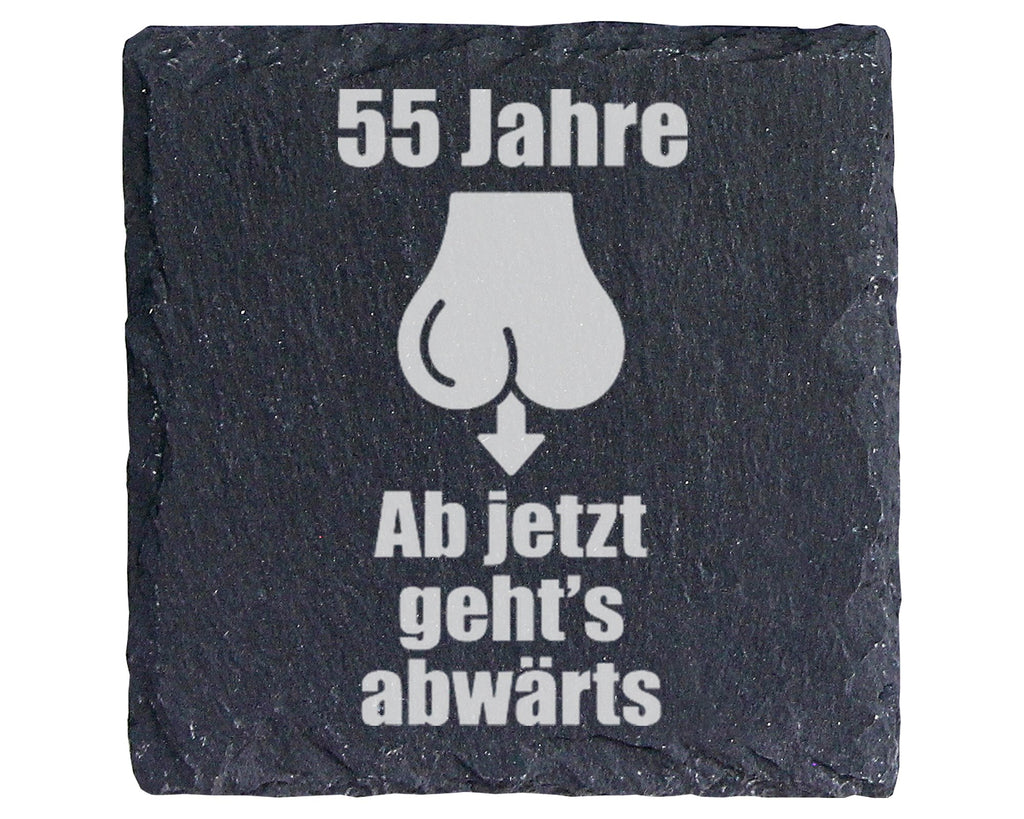 Schiefer Untersetzer 55 Jahre Abwärts - Lustiges Geschenk Für Männer Z – Bild 1