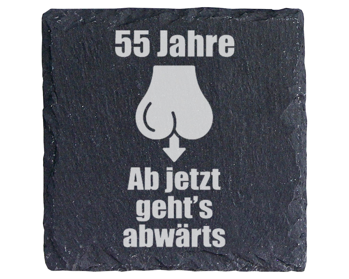 Schiefer Untersetzer 55 Jahre Abwärts - Lustiges Geschenk Für Männer Z – Bild 1