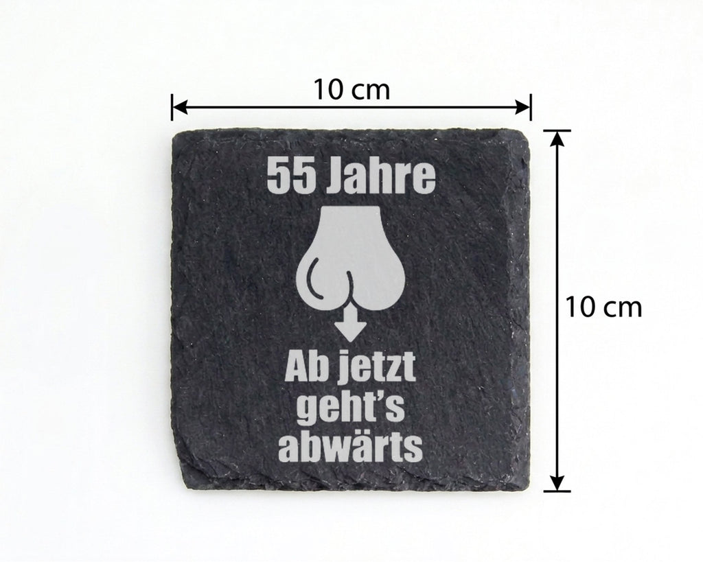 Schiefer Untersetzer 55 Jahre Abwärts - Lustiges Geschenk Für Männer Z – Bild 4