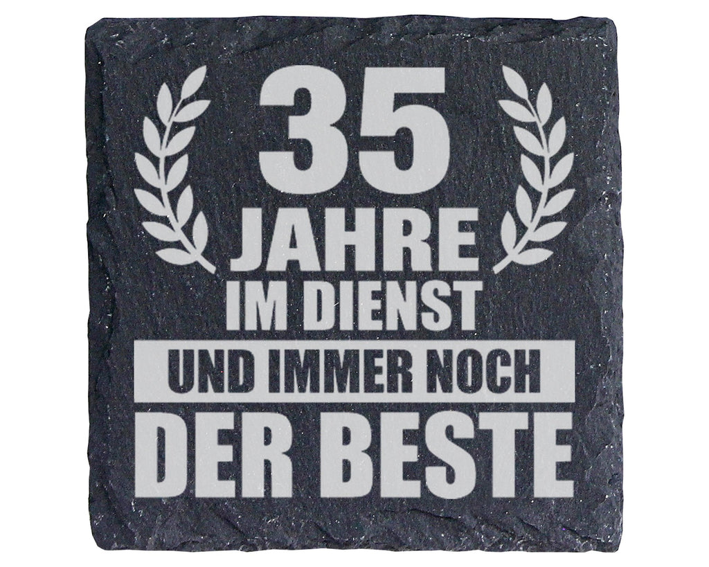 Schiefer Untersetzer 35 Jahre Im Dienst Noch Der Beste - Geschenk Für  – Bild 1