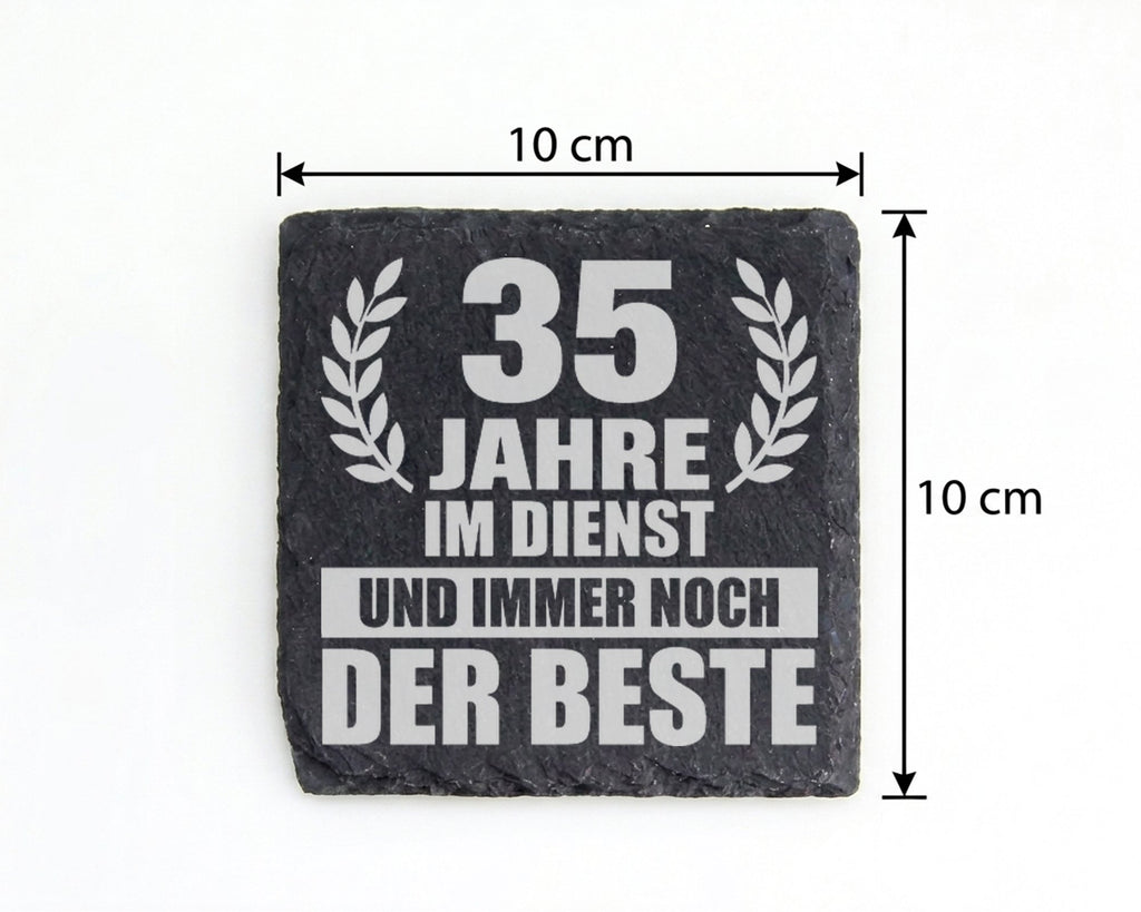Schiefer Untersetzer 35 Jahre Im Dienst Noch Der Beste - Geschenk Für  – Bild 4