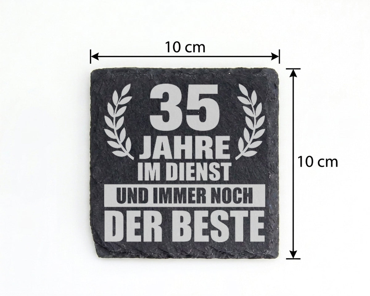 Schiefer Untersetzer 35 Jahre Im Dienst Noch Der Beste - Geschenk Für  – Bild 4