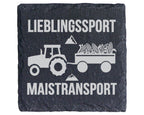 Schiefer Untersetzer Traktor Lieblingssport Maistransport - Geschenk f – Bild 1