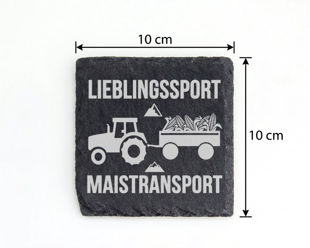 Schiefer Untersetzer Traktor Lieblingssport Maistransport - Geschenk f – Bild 4