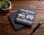 Schiefer Untersetzer Traktor Lieblingssport Maistransport - Geschenk f – Bild 5