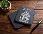 Schiefer Untersetzer Justitia Einzige Frau BGB - Geschenk für Juristen – Bild 5