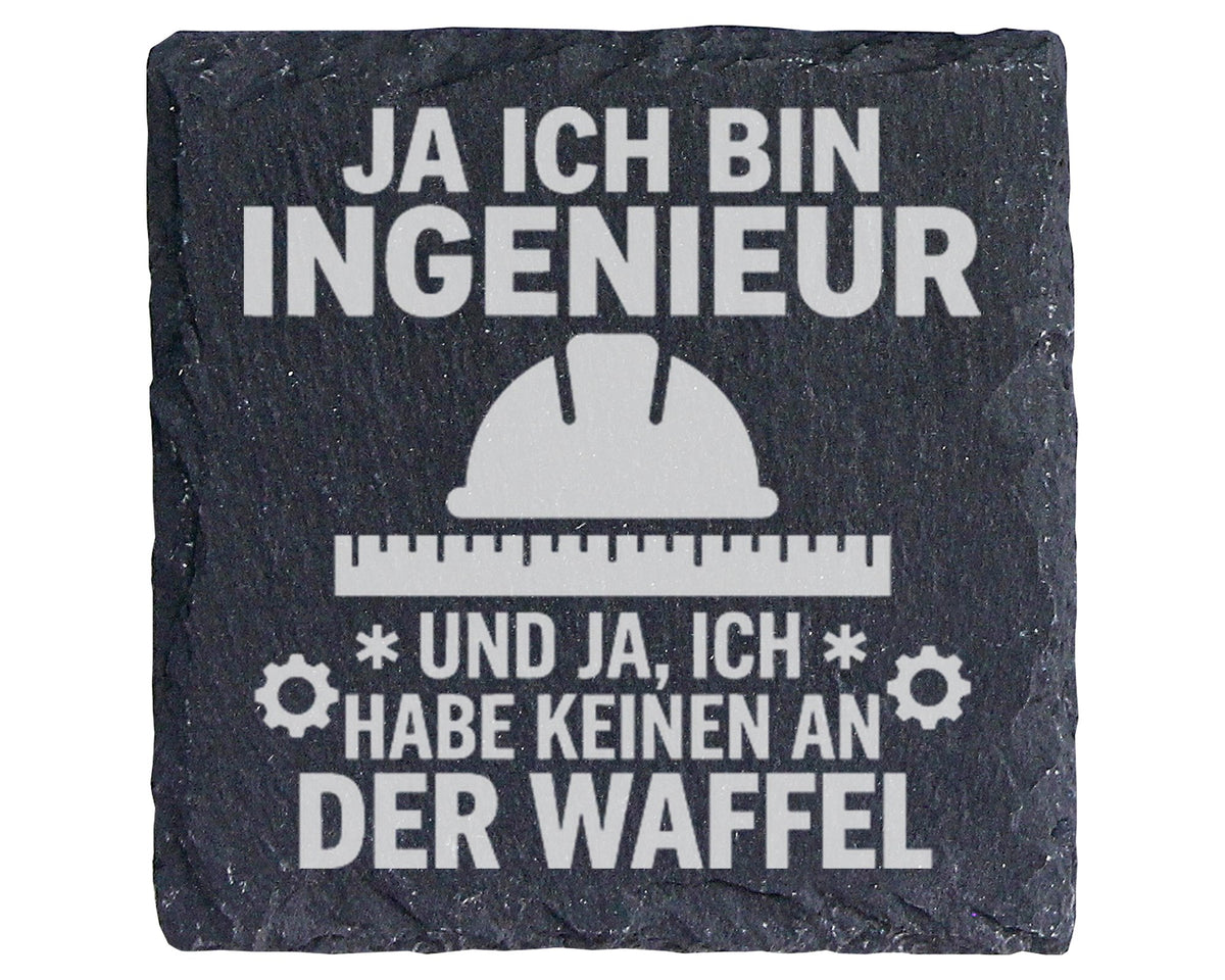 Schiefer Untersetzer Ingenieur Keinen An Der Waffel - Lustiges Geschen – Bild 1