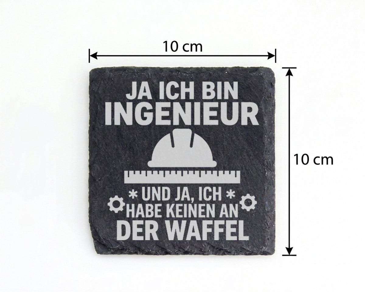 Schiefer Untersetzer Ingenieur Keinen An Der Waffel - Lustiges Geschen – Bild 4