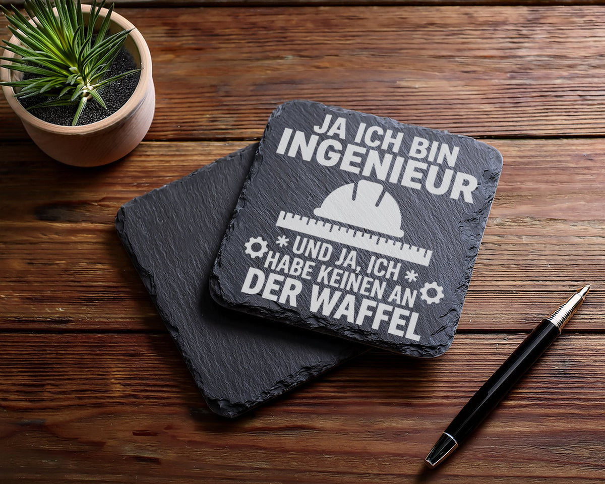 Schiefer Untersetzer Ingenieur Keinen An Der Waffel - Lustiges Geschen – Bild 5