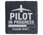 Schiefer Untersetzer Pilot In Progress Please Wait Flugzeug - Geschenk – Bild 1