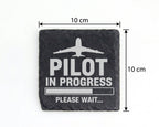 Schiefer Untersetzer Pilot In Progress Please Wait Flugzeug - Geschenk – Bild 4