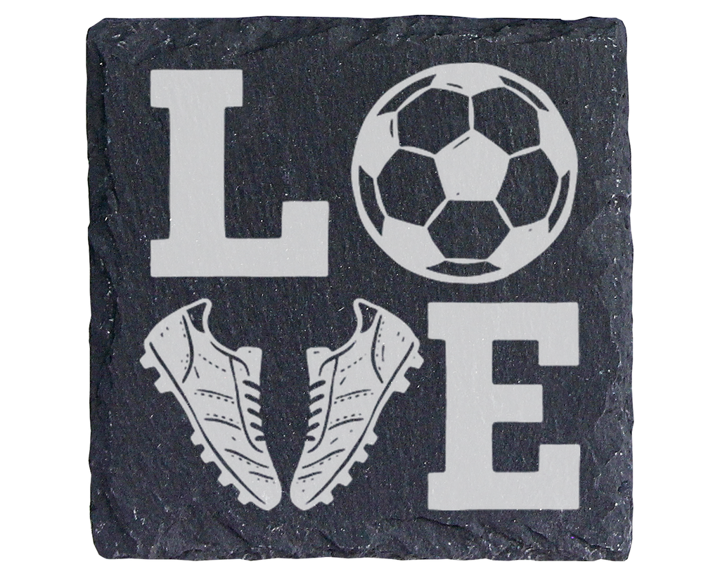 Schiefertafel Untersetzer Fußball Geschenk für Fußballer lustige Sport – Bild 1