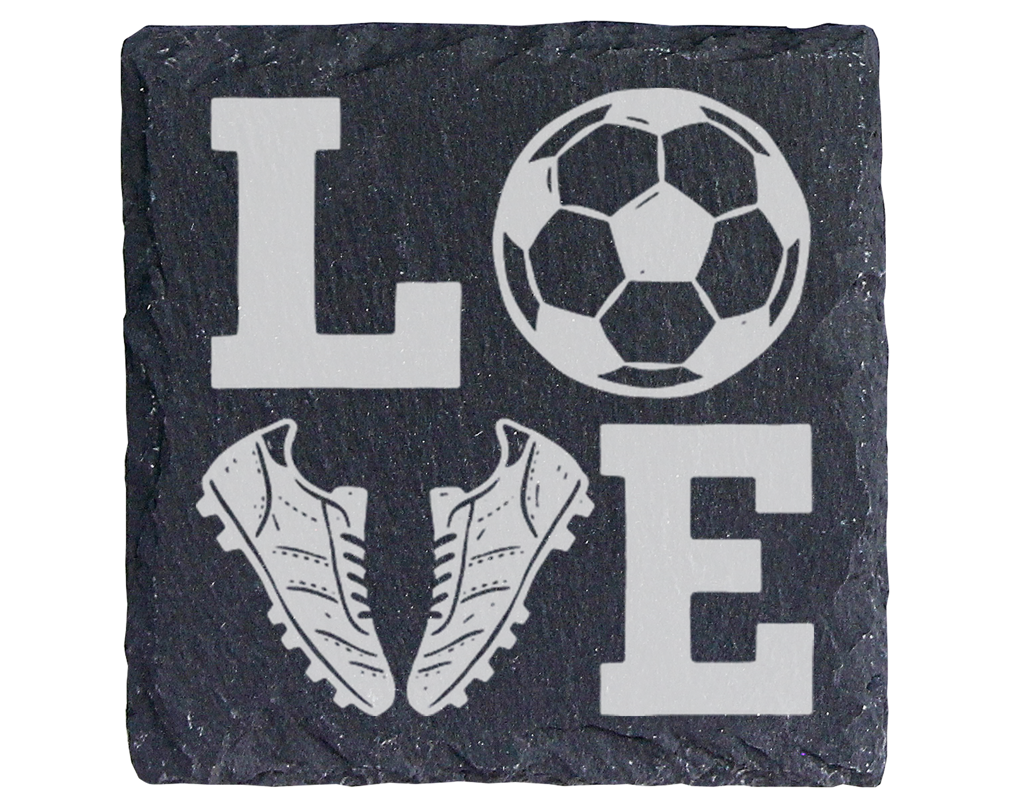 Schiefertafel Untersetzer Fußball Geschenk für Fußballer lustige Sport – Bild 1