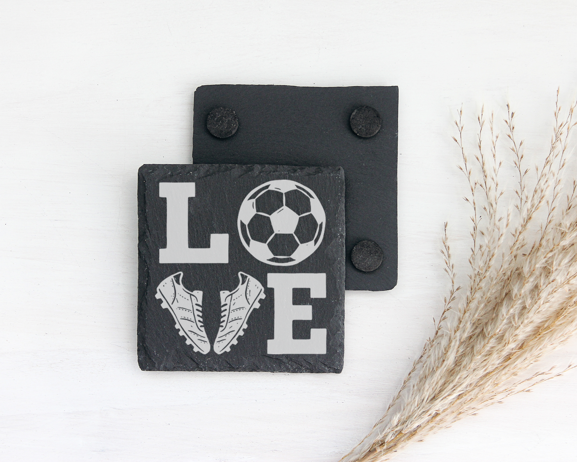 Schiefertafel Untersetzer Fußball Geschenk für Fußballer lustige Sport – Bild 2