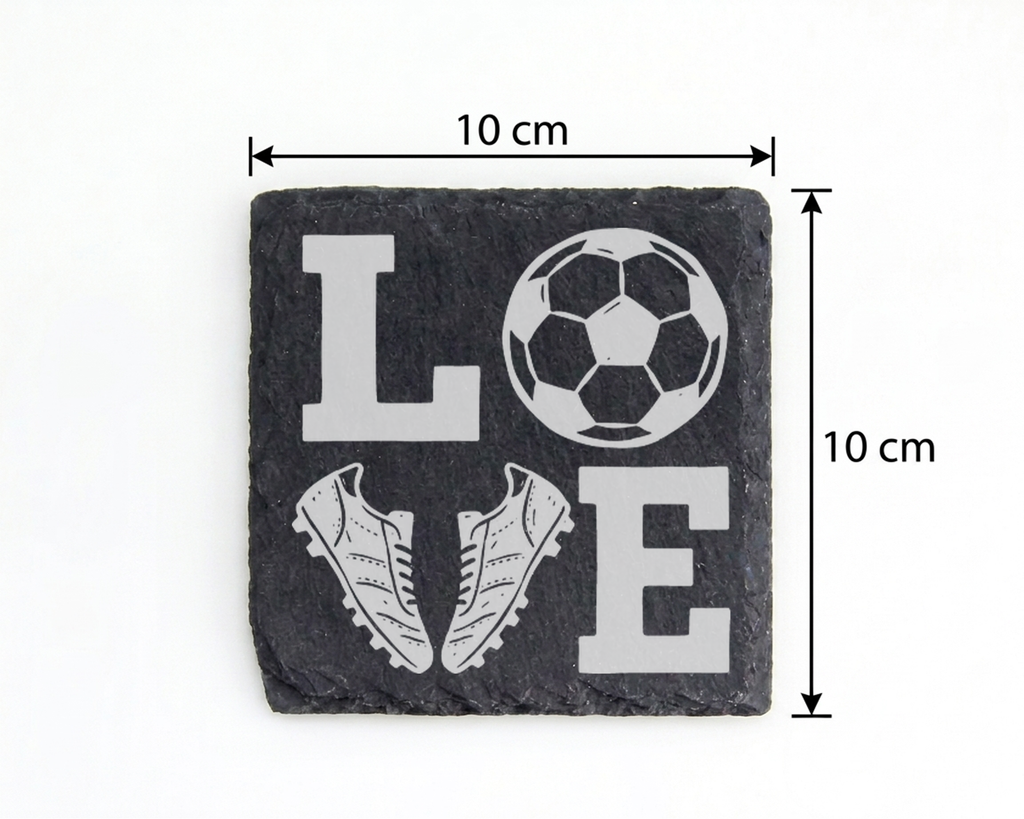 Schiefertafel Untersetzer Fußball Geschenk für Fußballer lustige Sport – Bild 4
