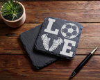 Schiefertafel Untersetzer Fußball Geschenk für Fußballer lustige Sport – Bild 5