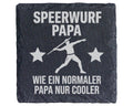 Schiefer Untersetzer Speerwurf Papa Spruch Wie Normaler Nur Cooler - G – Bild 1