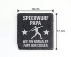 Schiefer Untersetzer Speerwurf Papa Spruch Wie Normaler Nur Cooler - G – Bild 4