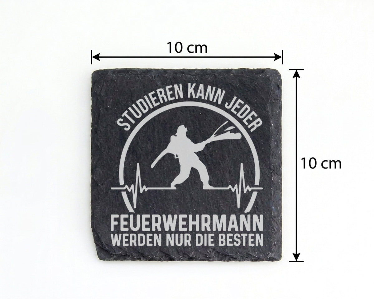 Schiefer Untersetzer Feuerwehrmann Die Besten Spruch - Geschenk für He – Bild 4