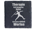 Schiefer Untersetzer Speerwerfen Keine Therapie Einfach Werfen - Gesch – Bild 1