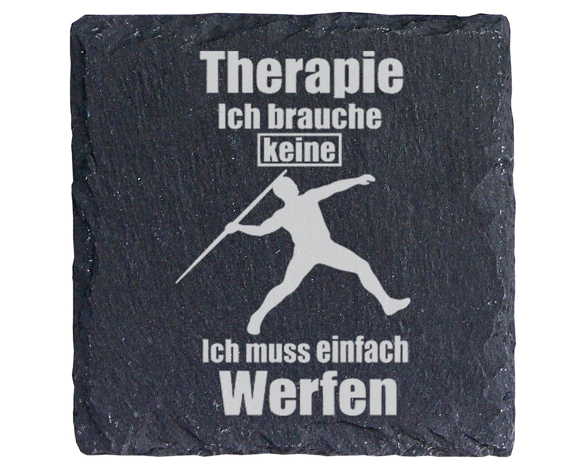 Schiefer Untersetzer Speerwerfen Keine Therapie Einfach Werfen - Gesch – Bild 1