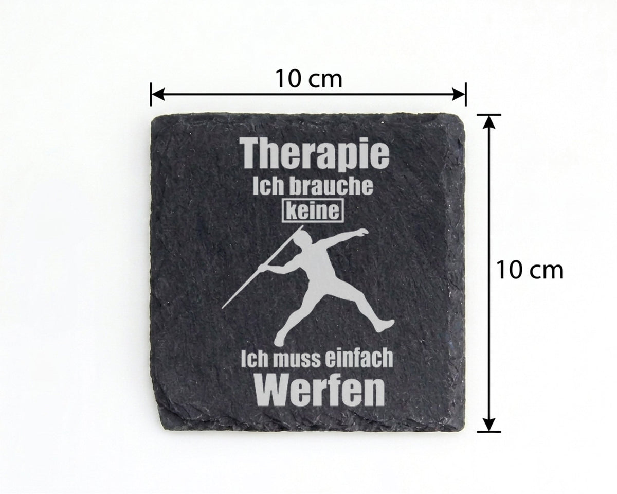 Schiefer Untersetzer Speerwerfen Keine Therapie Einfach Werfen - Gesch – Bild 4