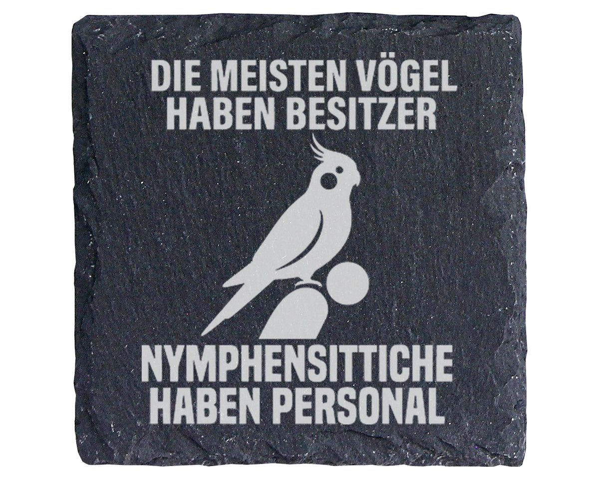 Schiefer Untersetzer Nymphensittich Personal Statt Besitzer - Lustiges – Bild 1