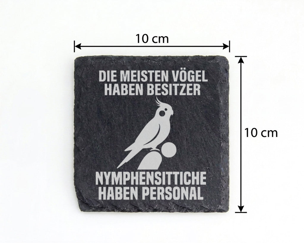 Schiefer Untersetzer Nymphensittich Personal Statt Besitzer - Lustiges – Bild 4