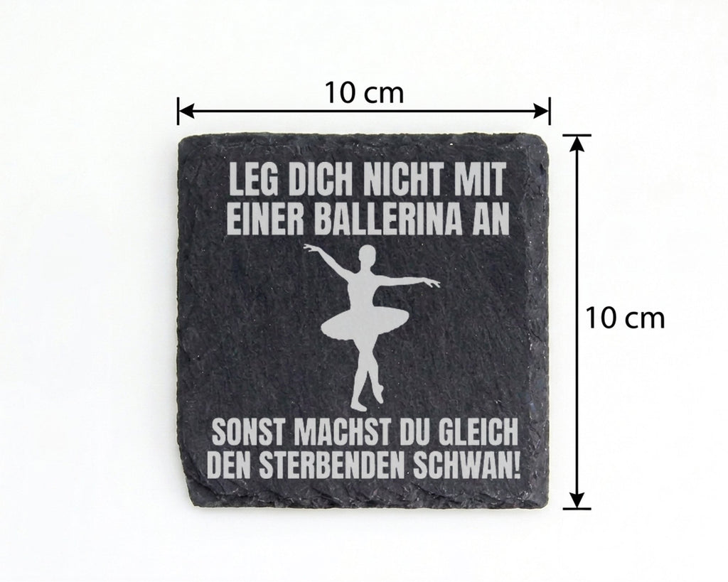 Schiefer Untersetzer Ballerina Sterbender Schwan Spruch - Lustiges Ges – Bild 4