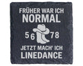 Schiefer Untersetzer Linedance Früher Normal Jetzt Spruch - Geschenk f – Bild 1