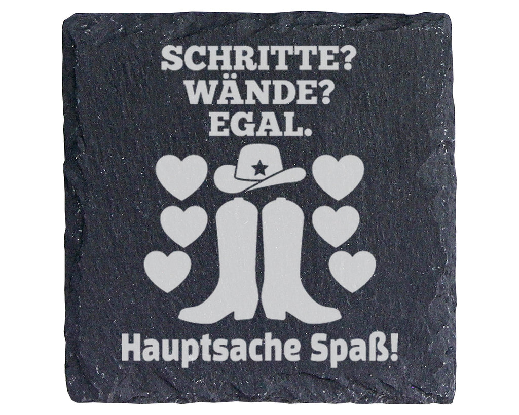 Schiefer Untersetzer Line Dance Hauptsache Spaß - Geschenk für Country – Bild 1