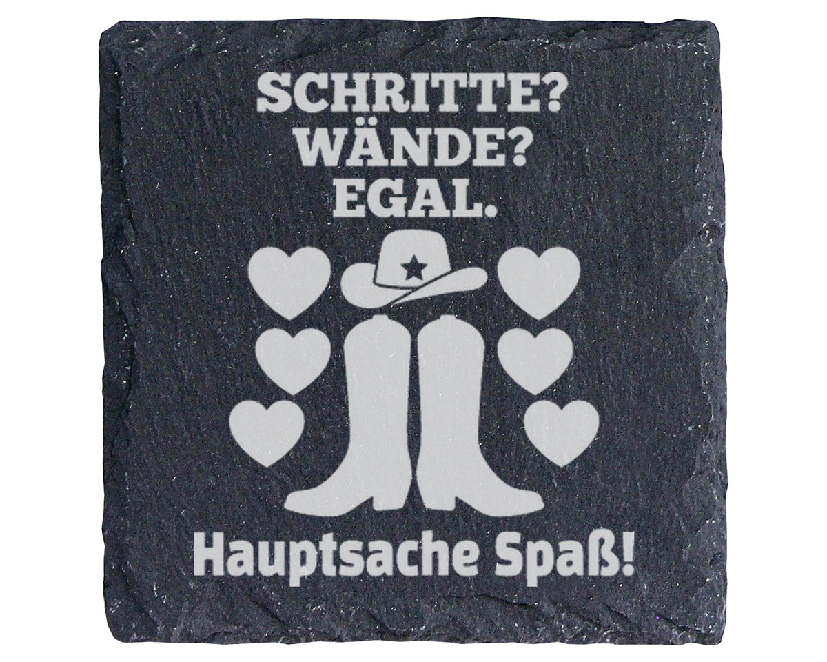 Schiefer Untersetzer Line Dance Hauptsache Spaß - Geschenk für Country – Bild 1