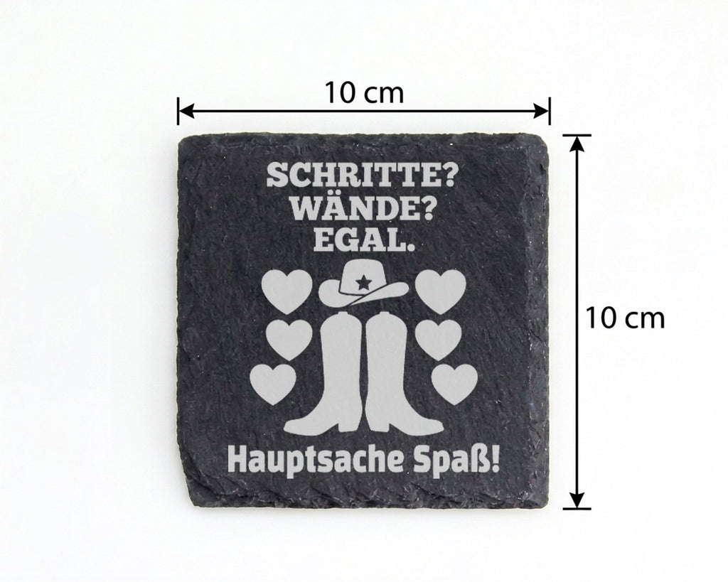 Schiefer Untersetzer Line Dance Hauptsache Spaß - Geschenk für Country – Bild 4