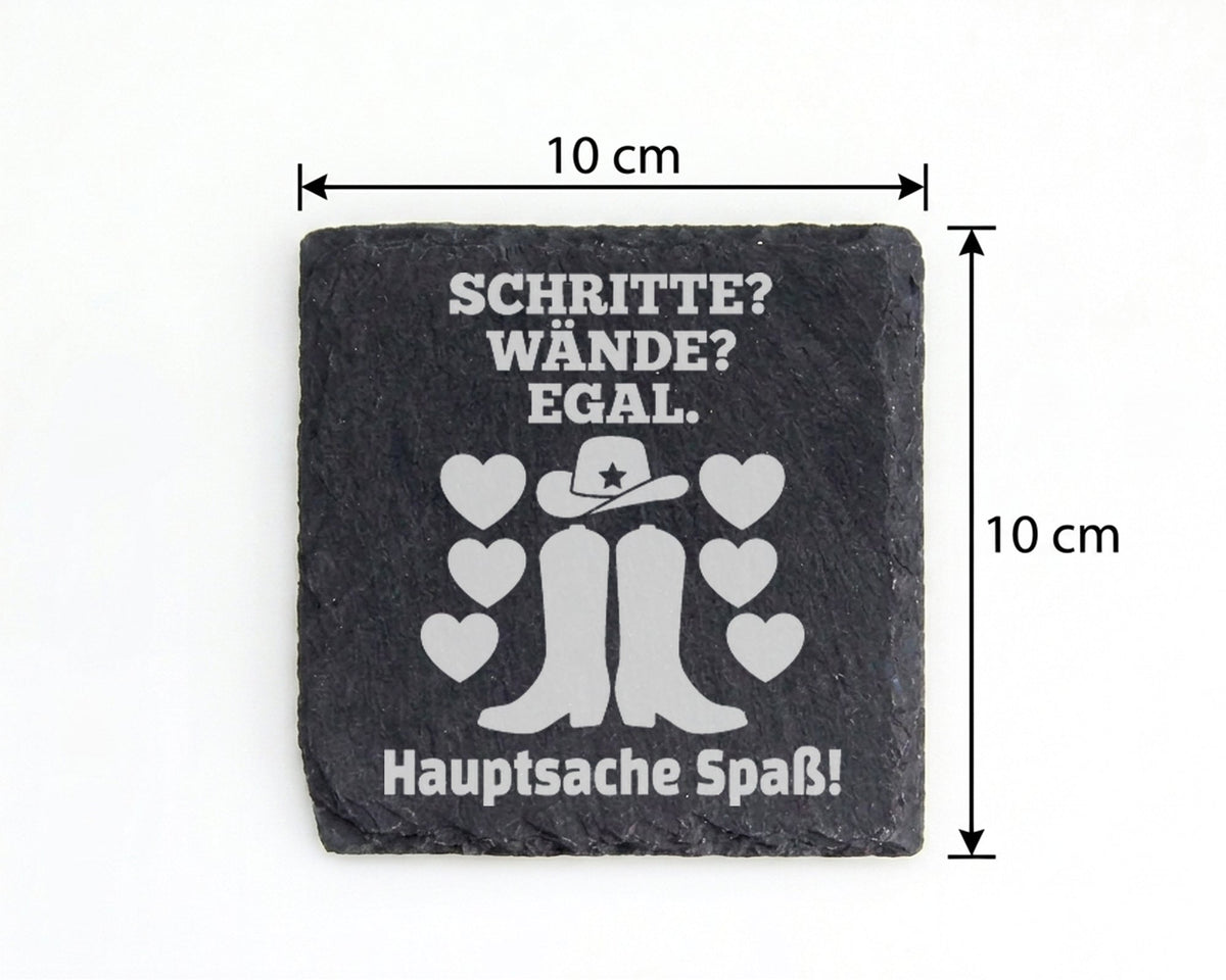 Schiefer Untersetzer Line Dance Hauptsache Spaß - Geschenk für Country – Bild 4