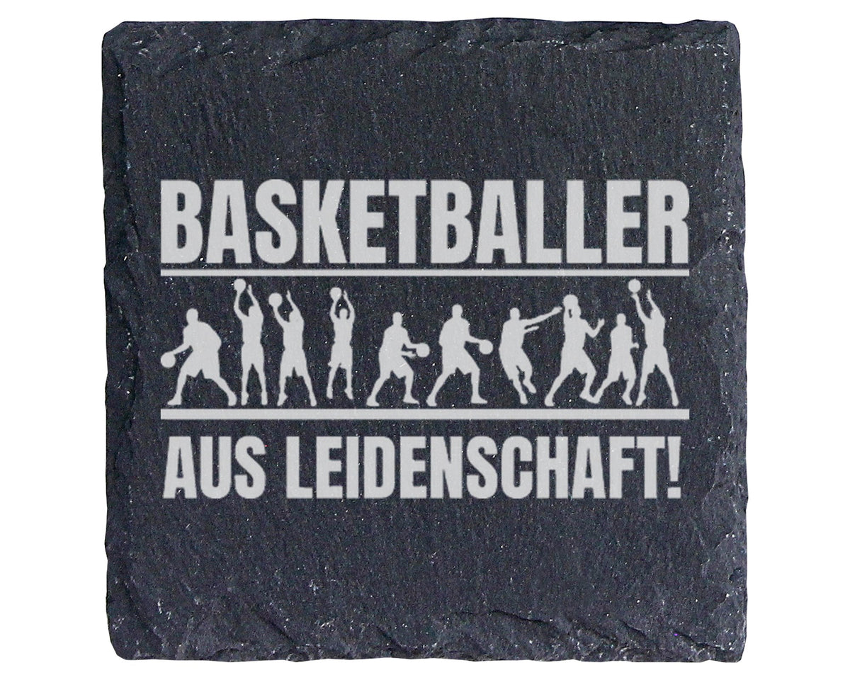 Schiefer Untersetzer Basketballer Aus Leidenschaft - Geschenk Für Spie – Bild 1