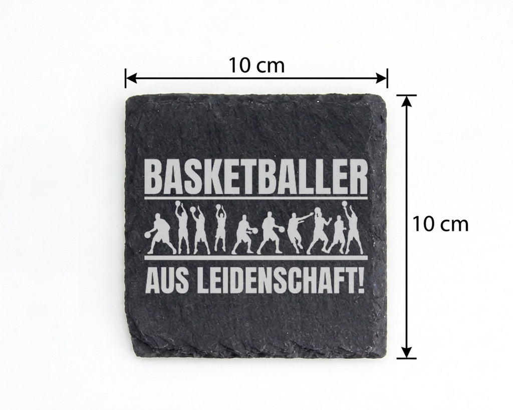 Schiefer Untersetzer Basketballer Aus Leidenschaft - Geschenk Für Spie – Bild 4