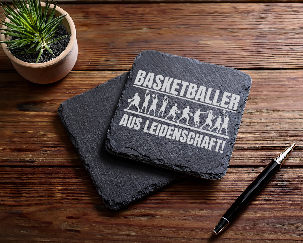 Schiefer Untersetzer Basketballer Aus Leidenschaft - Geschenk Für Spie – Bild 5