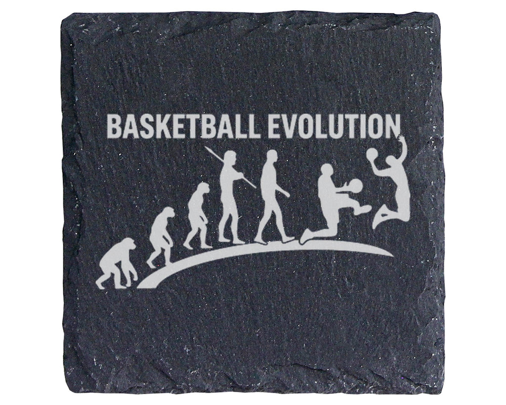 Schiefer Untersetzer Basketball Evolution - Lustiges Geschenk für Spie – Bild 1