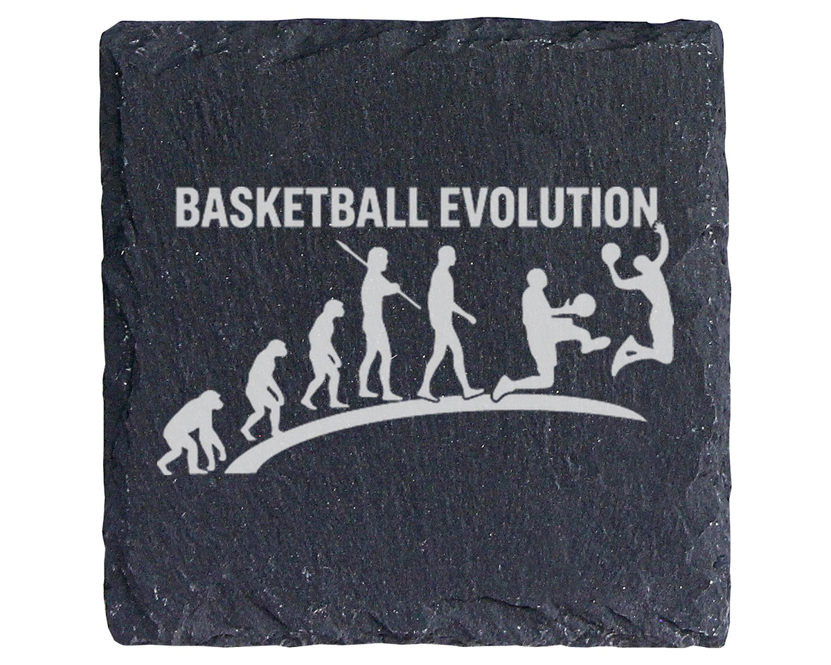 Schiefer Untersetzer Basketball Evolution - Lustiges Geschenk für Spie – Bild 1