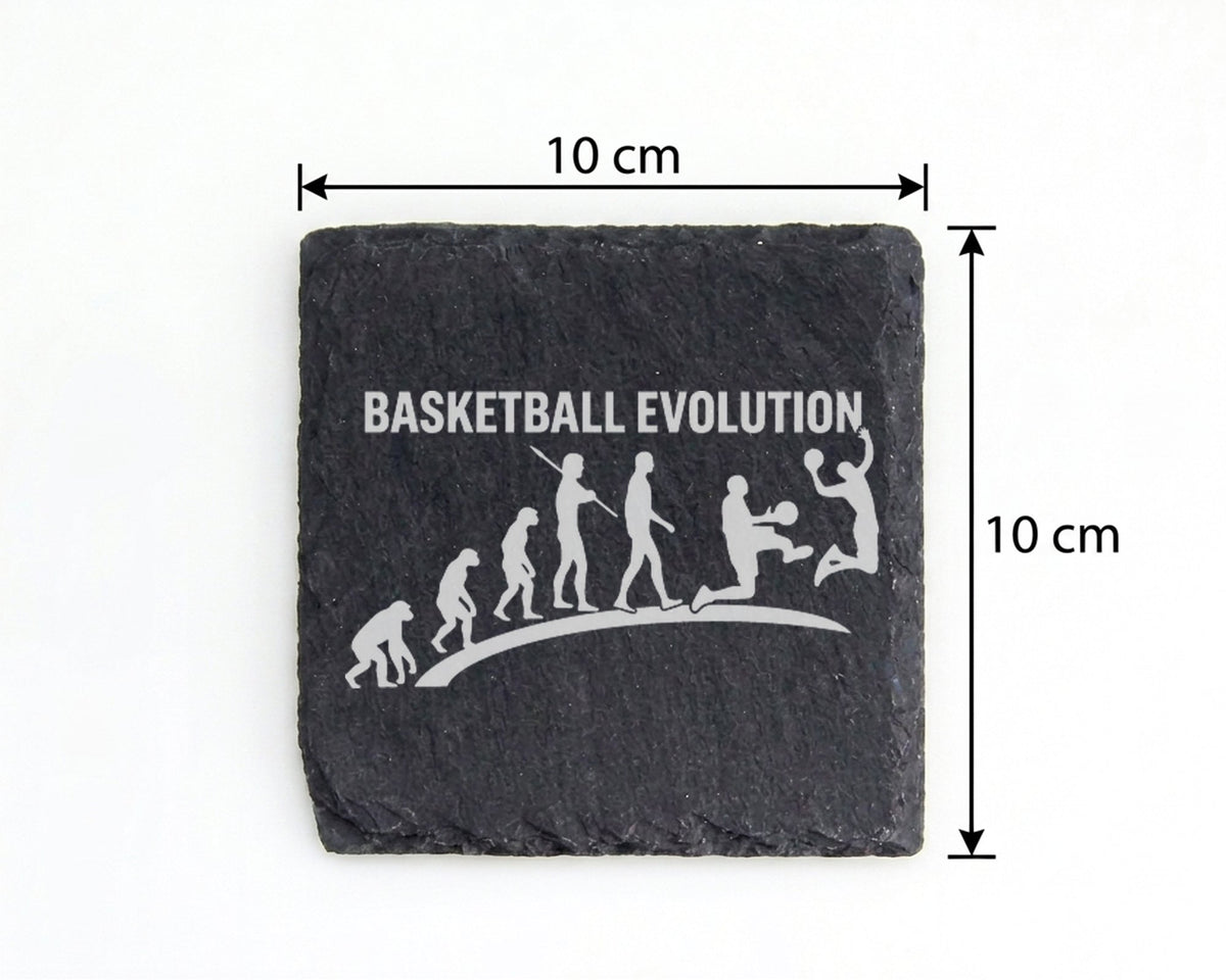 Schiefer Untersetzer Basketball Evolution - Lustiges Geschenk für Spie – Bild 4
