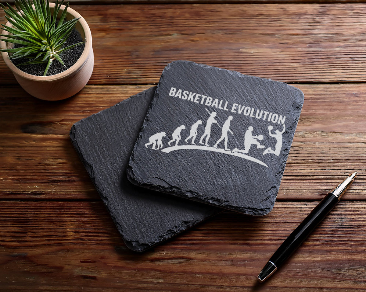 Schiefer Untersetzer Basketball Evolution - Lustiges Geschenk für Spie – Bild 5