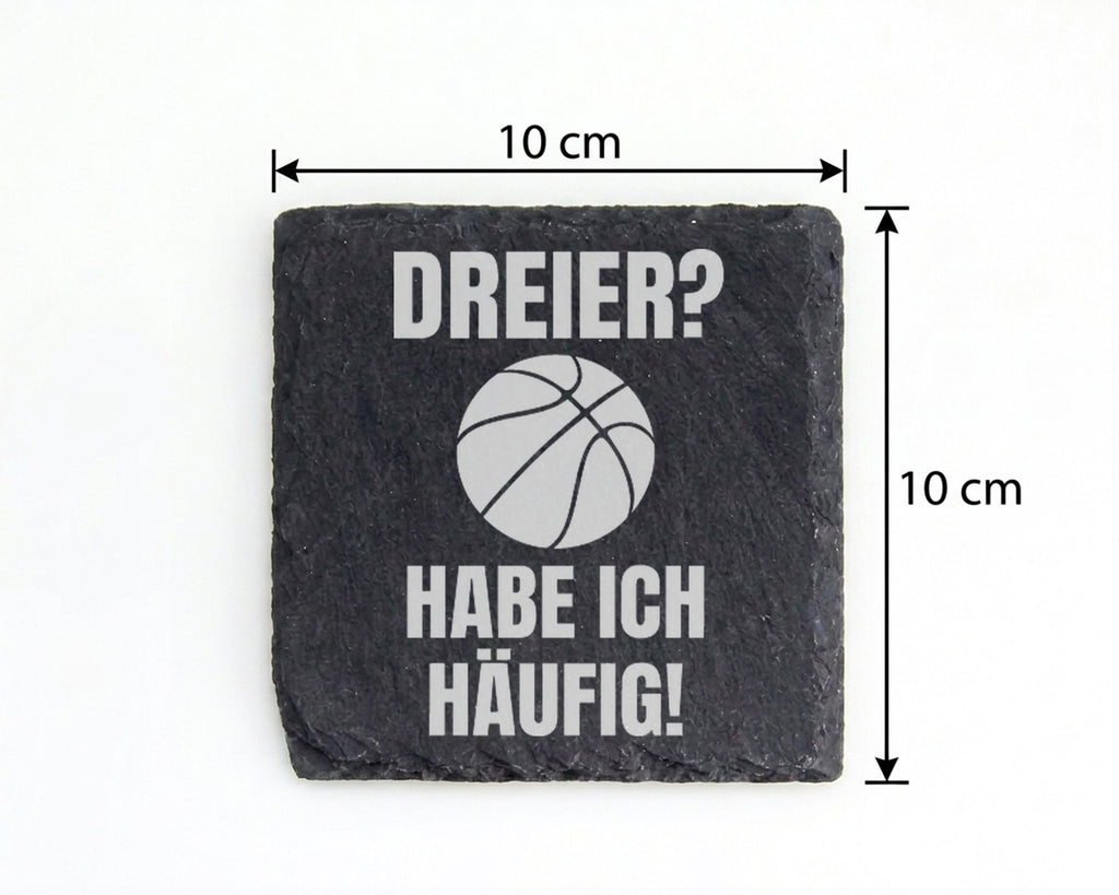 Schiefer Untersetzer Basketball Dreier Habe Ich Häufig - Geschenk Für  – Bild 4