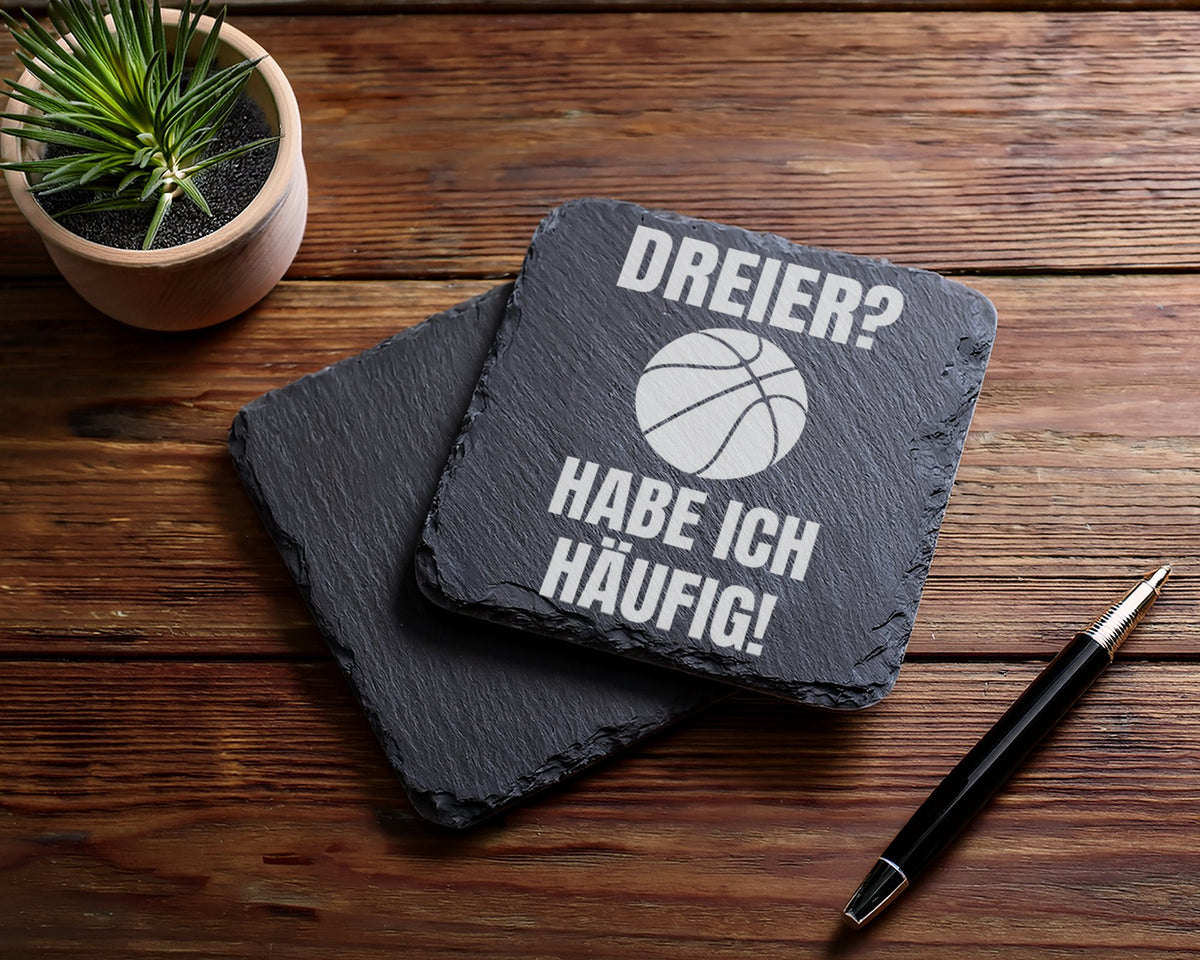 Schiefer Untersetzer Basketball Dreier Habe Ich Häufig - Geschenk Für  – Bild 5