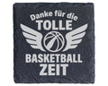 Schiefer Untersetzer Basketball Danke für die Zeit - Geschenk an Train – Bild 1