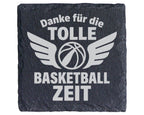 Schiefer Untersetzer Basketball Danke für die Zeit - Geschenk an Train – Bild 1