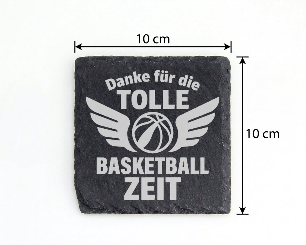 Schiefer Untersetzer Basketball Danke für die Zeit - Geschenk an Train – Bild 4