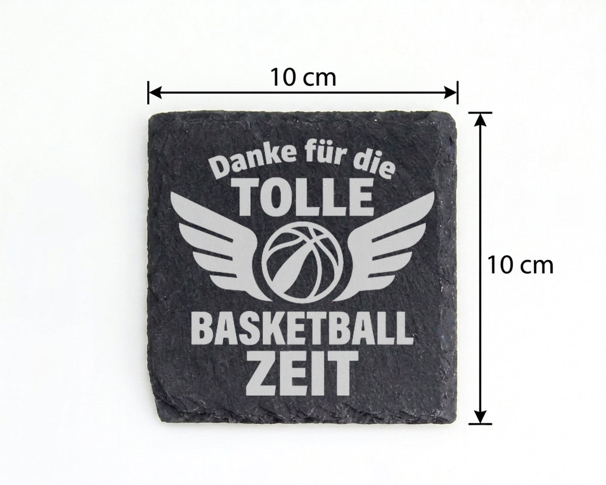 Schiefer Untersetzer Basketball Danke für die Zeit - Geschenk an Train – Bild 4