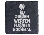Schiefer Untersetzer Basketball Zielen Werfen Fluchen Nochmal - Gesche – Bild 1