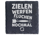 Schiefer Untersetzer Dart Zielen Werfen Fluchen Nochmal - Lustiges Ges – Bild 1